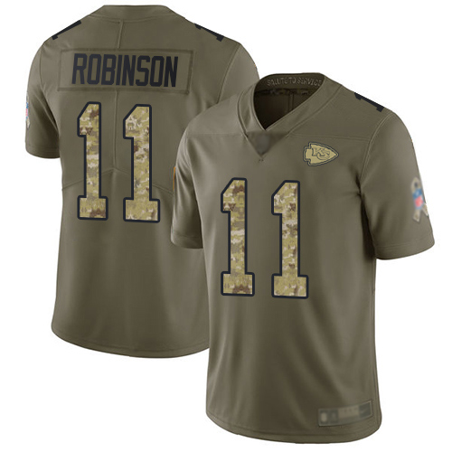 Nike Chiefs #11 Demarcus Robinson Olive/Camo Youth Stitched NFL Limited 2017 Salute to Service Jersey